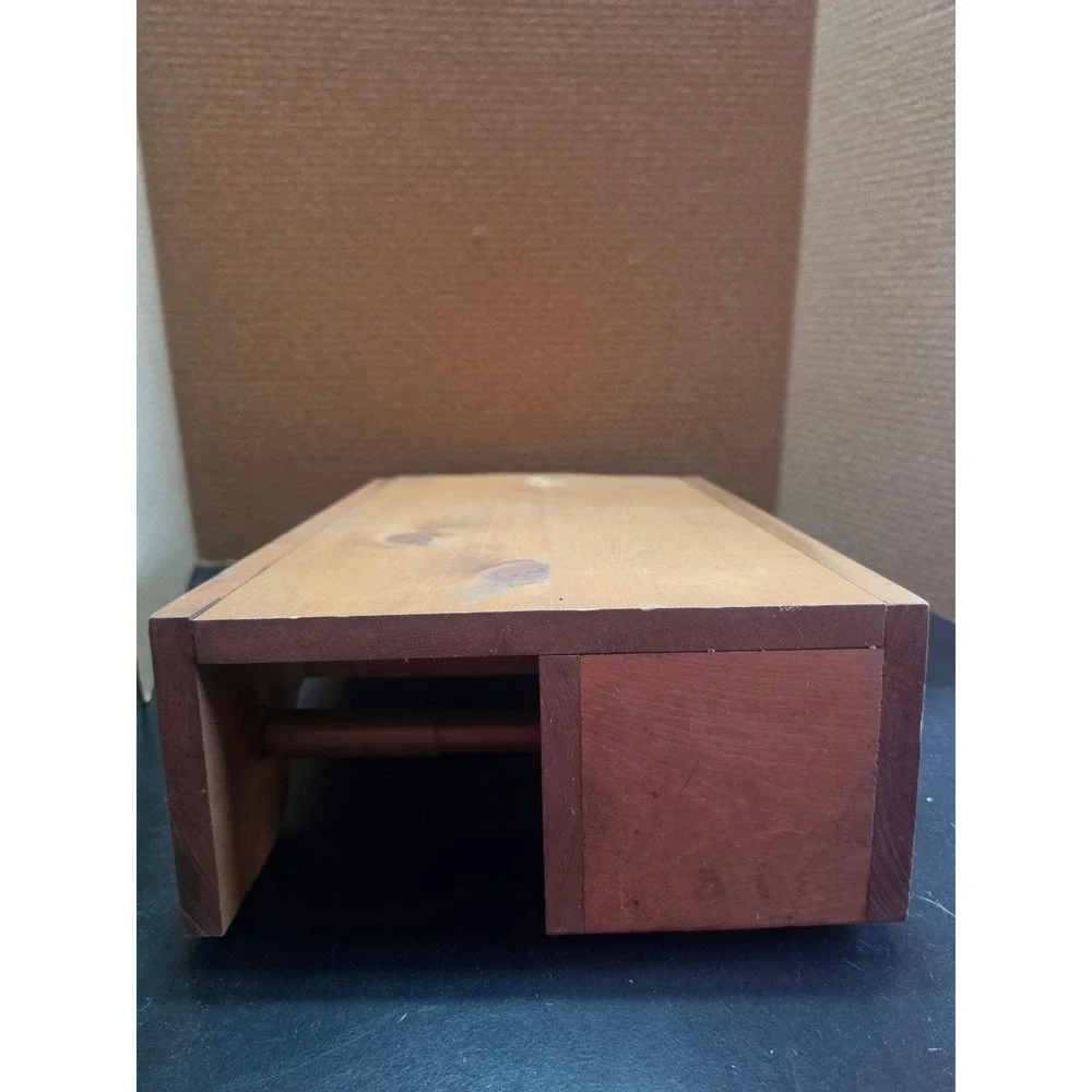 Vintage Style Wood Wall Mount Magazine Rack Toilet Paper Holder Storage Shelf